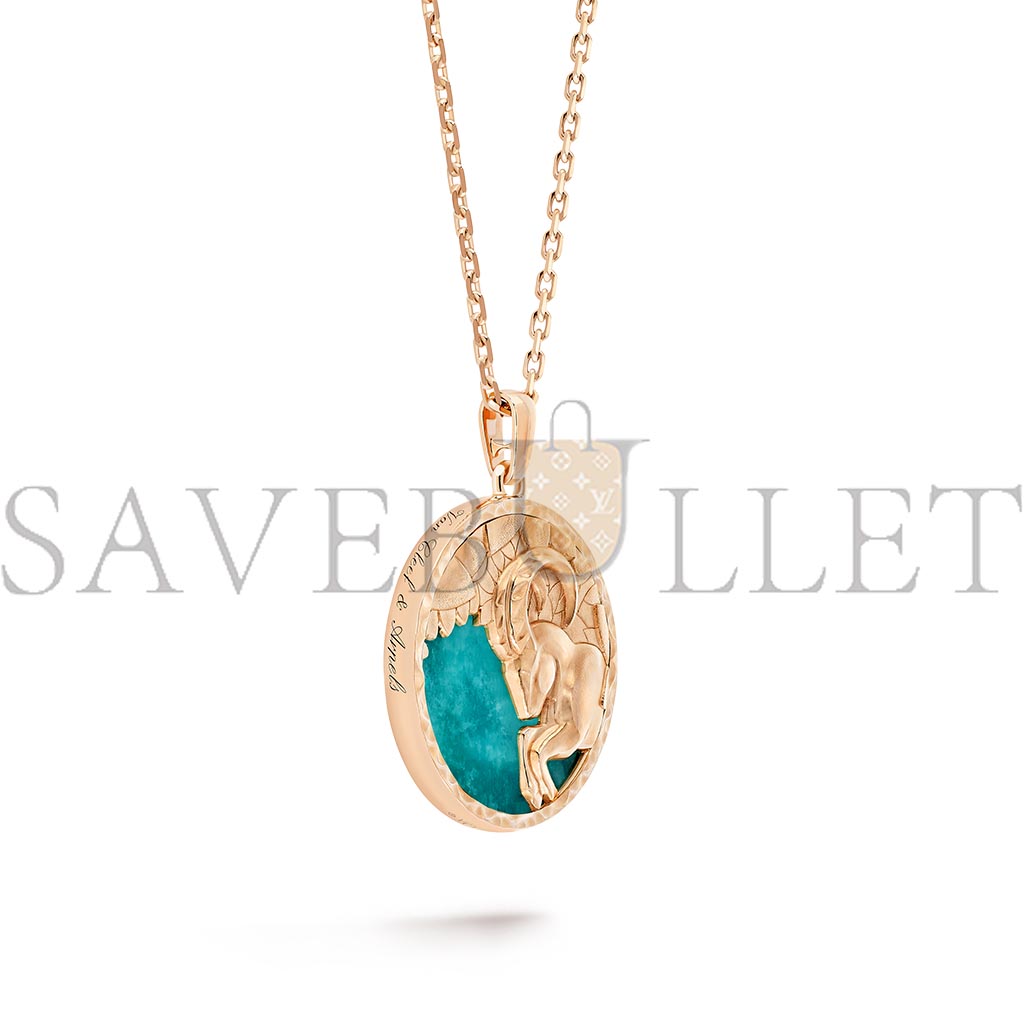 VAN CLEEF ARPELS ZODIAQUE LONG NECKLACE CAPRICORNI (CAPRICORN) - ROSE GOLD, AMAZONITE  VCARP9R900